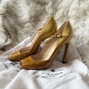 Prada Women's Peep-Toe Mary Jane Heels